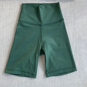 Green biker shorts (Aritzia)